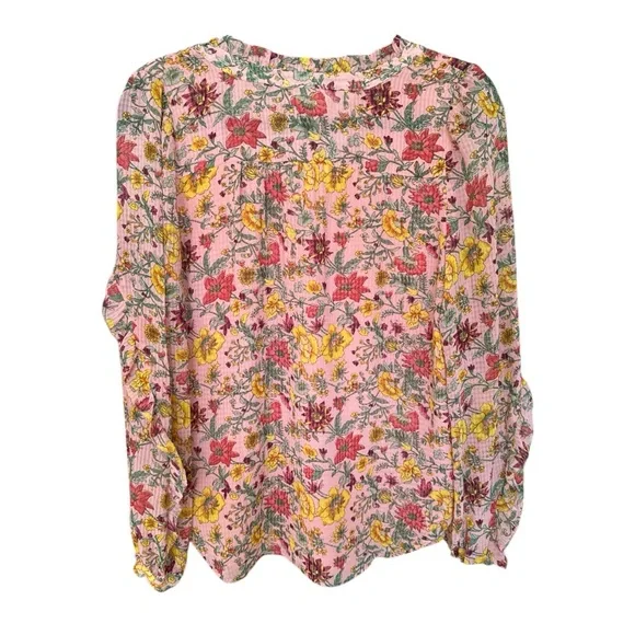 LOFT Garden Ruffle Sleeve Blouse size Medium - Picture 6 of 9